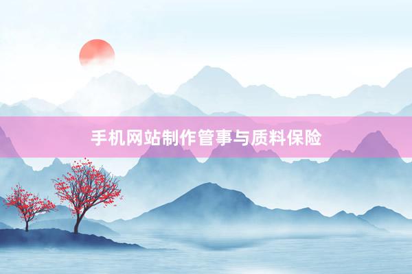 手机网站制作管事与质料保险