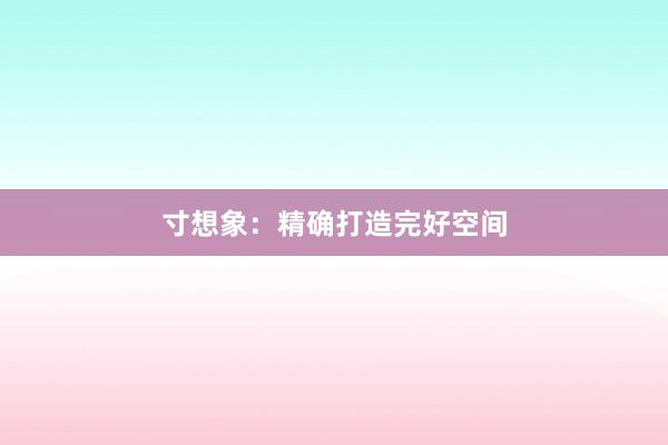 寸想象：精确打造完好空间