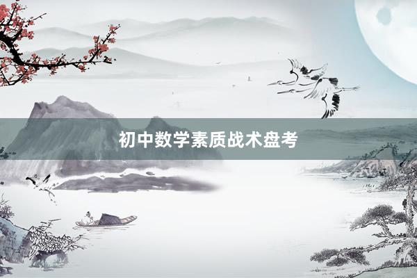 初中数学素质战术盘考